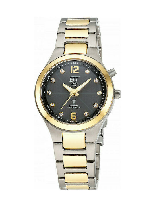 ETT Everest Watch Solar with Metal Bracelet Silver / Gold