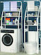 Laundry Rack Επιδαπέδια Ραφιέρα Μπάνιου Μεταλλική με 3 Ράφια 44x24.5x176cm