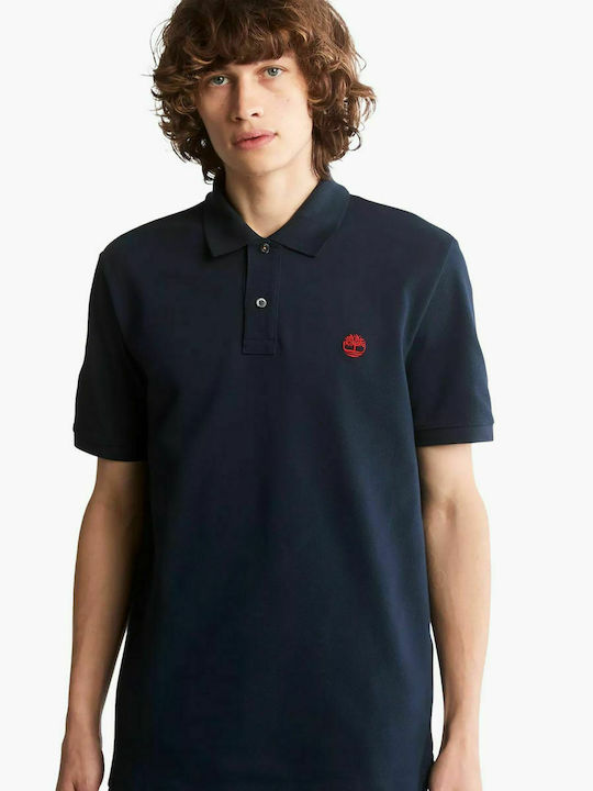 Timberland Ανδρικό T-shirt Κοντομάνικο Polo Navy Μπλε
