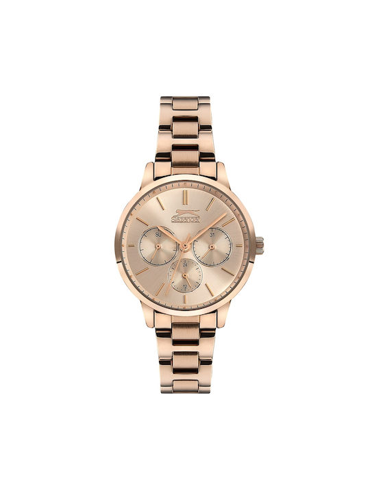 Slazenger Watch Chronograph with Pink Gold Metal Bracelet