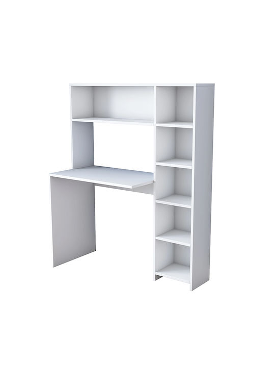 Desk with Bookshelf Janson White 113x40x142cm