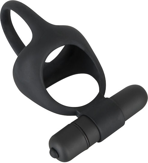 You2Toys Orion Black Velvets Vibrating Cock Ring Cocoș și testicule Silicon Black