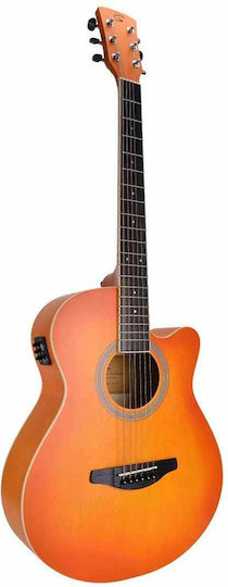 Soundsation Semi-Acoustic Guitar Saguaro-HW-CE Cutaway Orange