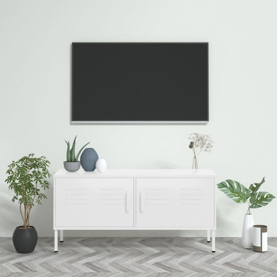 TV-Ständer Metall Weiß M105xT35xH50cm