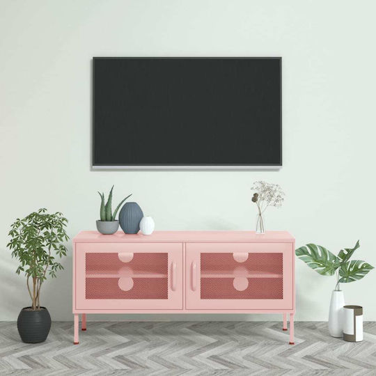 Metal TV Stand Pink M105xD35xH50cm