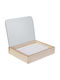 The Home Deco Factory Casetă Pentru Bijuterii Din Lemn Cu Oglindă Bej 15x14.2x13cm