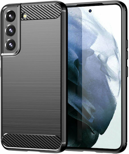 Hurtel Carbon Umschlag Rückseite Silikon Schwarz (Galaxy S22+ 5G)