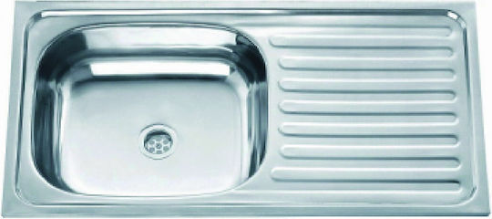 ICK7540 Ένθετος Νεροχύτης Inox Σατινέ Μ75xΠ40cm Ασημί