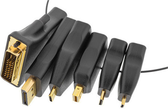 Deltaco Konverter DVI-I / DisplayPort / USB-C / Mini-DisplayPort männlich zu HDMI männlich 1 Stück HDMI-AR2