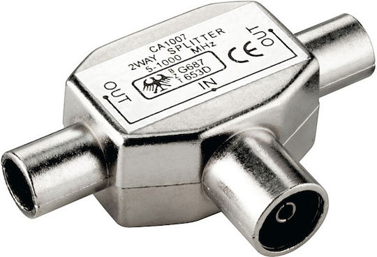 Northbatt Convertor Coaxial feminin în Coaxial masculin Argintiu 1buc 03.003.0041
