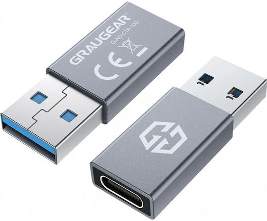 Graugear GrauGear Converter USB-A Male to USB-C Female Grey