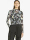 Crystal Galaxy Bluza Damă Sport Mânecă Lungă Transparentă Neagră