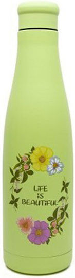 Woodway Life is Beautiful Flasche Thermosflasche Rostfreier Stahl 800ml Grün