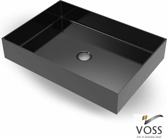 Voss Aldo PVD Deasupra Blatului Chiuvetă Inox 55x38x10cm Black Brushed