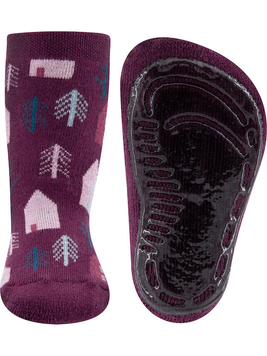 Ewers Non-slip Kids' Long Socks Purple