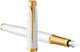 Parker Im Premium Pearl Gt Σετ Πένα Γραφής Fine Λευκή με Μπλε Μελάνι