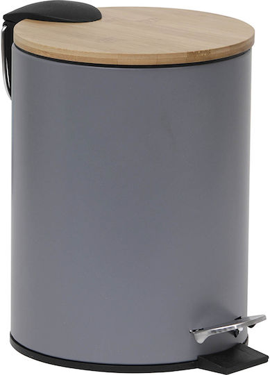 Eurocasa Metallic Bathroom Bin Soft Close 3lt Grey