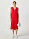 Pepe Jeans Summer Midi Dress Red