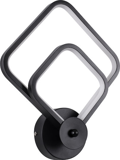GloboStar Anna Modern Lumină de Perete cu LED Integrat și Lumină Alb Reglabil Negru 25x30cm