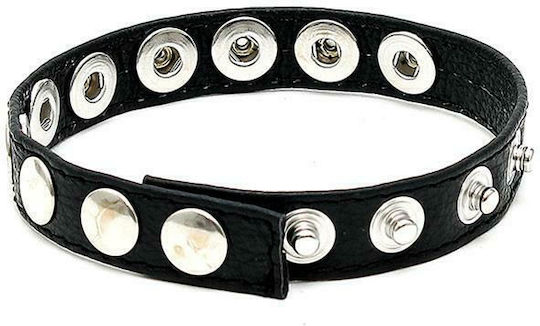 Rimba Bondage Play Penis Ring with Studs Adjustable Black