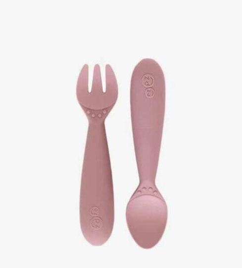 Ezpz Βρεφικό Σετ με Πιρούνι Mini Utensils από Σιλικόνη Blush για 12+ μηνών 2τμχ