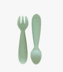 Ezpz Βρεφικό Σετ με Πιρούνι Mini Utensils από Σιλικόνη Sage για 12+ μηνών 2τμχ