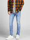 Glenn Men's Jeans Pants Elastic with Slim Fit Blue