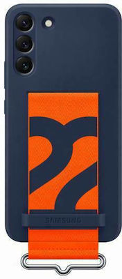 Samsung Silicone Cover With Strap Silicone Back Cover Navy Blue (Galaxy S22+ 5G)