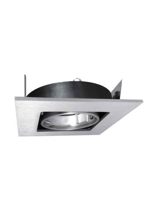 Elvhx Square Metallic Recessed Spot Silver 1pcs