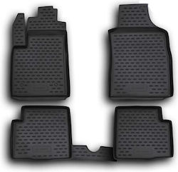 Novline Set of Front and Rear Mats Tray Type 4pcs from Rubber for Fiat 500 Black