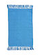Klonaras Torino Handmade Rug Rectangular Cotton with Fringes Light Blue