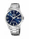 Festina Herrenuhr 41mm Batterie mit Silber Metallarmband
