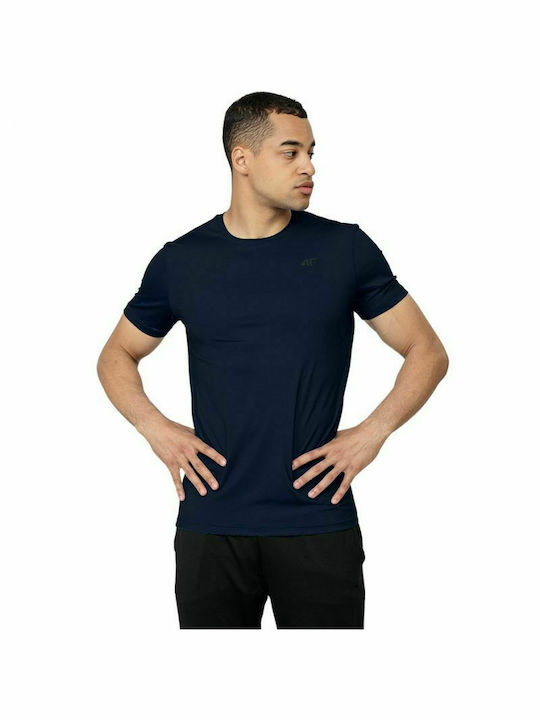 4F Tricou sportiv pentru bărbați cu mâneci scurte Albastru marin