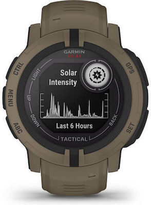 Garmin Instinct 2 Solar Tactical Edition 45mm Waterproof Smartwatch with Heart Rate Monitor (Coyote Tan)