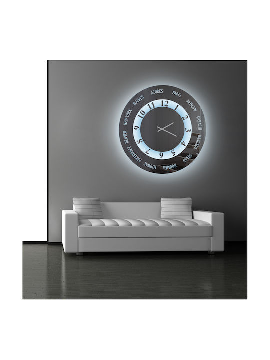 Ploumatos C340 Wall Clock Mirror Silver