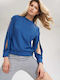 Figl Women's Cropped Sweatshirt Blue