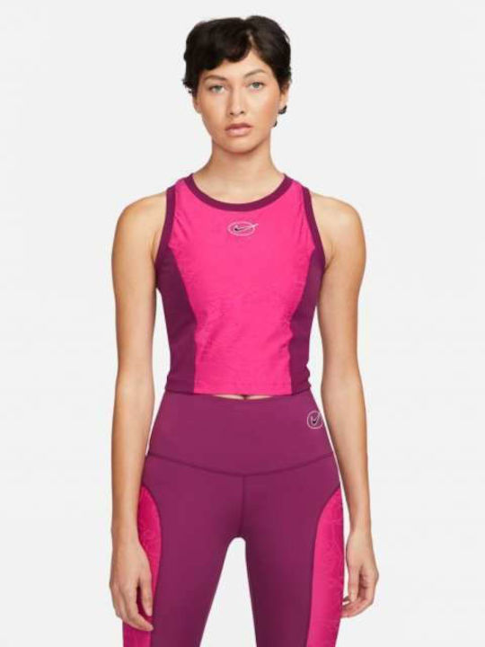 Nike Dri-Fit Icon Clash Αμάνικη Γυναικεία Αθλητική Μπλούζα Φούξια