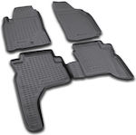 Novline Set of Front and Rear Mats Tray Type 4pcs from Rubber for Mitsubishi Pajero Black