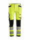 Snickers Workwear Allroundwork Stretch CL 2 Reflective Work Trousers Yellow
