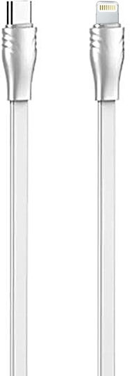 Ldnio LC131I Flat la Cablu Lightning Alb 1m