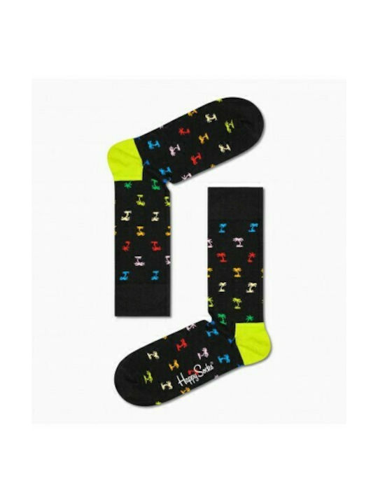 Happy Socks Palm Patterned Socks Black
