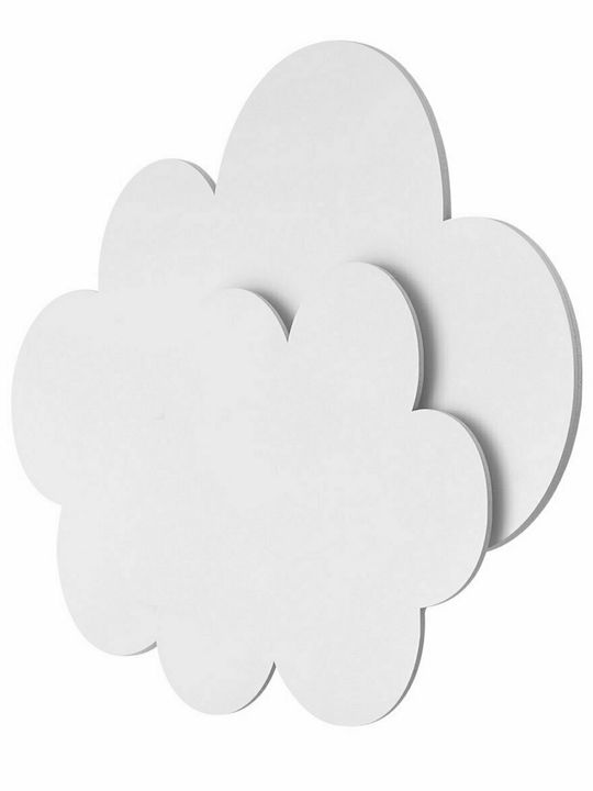 Kids Wall Light Led Wooden Cloud Λευκό