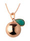Bola Bola We Love You Forever Pregnancy Necklace with Pink Gold Plating with Turquoise Personalization