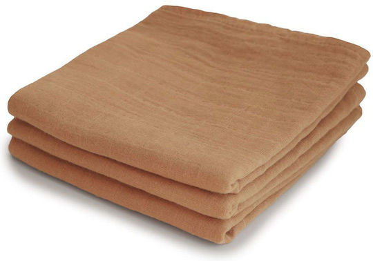 Mushie Fall Muslin Changing Pads Yellow 58x59cm. 3pcs