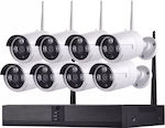 Integrated CCTV System Wi-Fi with 8 Wireless Cameras 720P