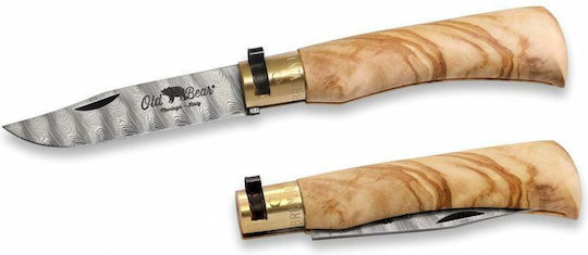 Antonini "M" Olive Damascus Briceag Bej