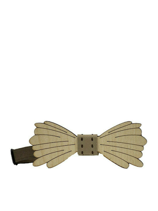 Papillon Kids Kids Wooden Bow Tie Beige