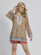 Ble Resort Collection Women's Mini Caftan Beachwear Brown