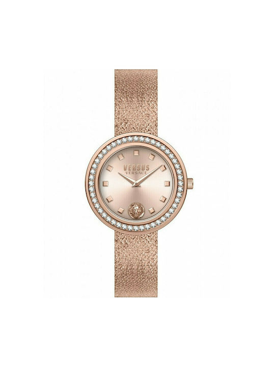 Versus by Versace Uhr mit Rose Gold Lederarmband