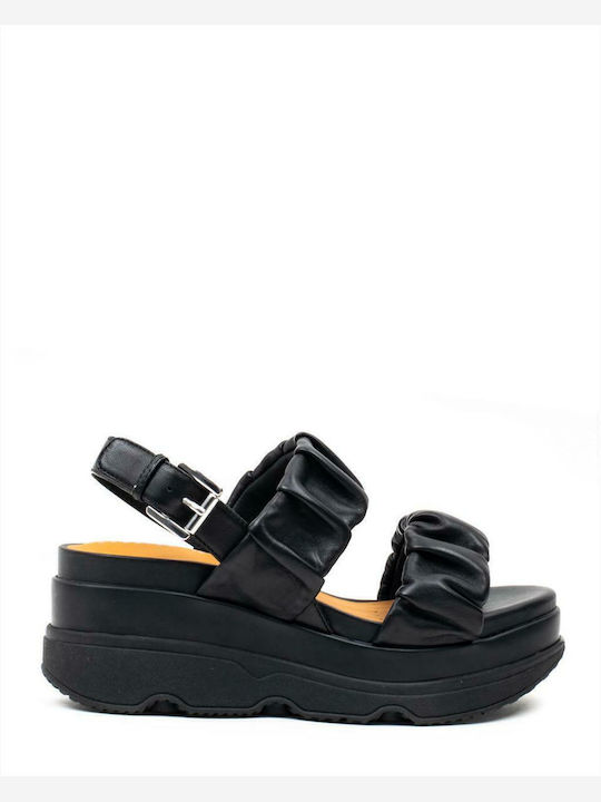 D Gardenia Anatomic Women's Leather Platform Shoes Black